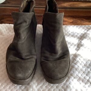 Fly London Olive Suede Wedge Boots